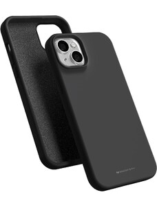 Ochranný kryt na iPhone 15 PLUS - Mercury, Silicone Black