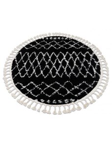 Dywany Luszczow Kusový koberec kulatý BERBER ETHNIC G3802, černá bílá