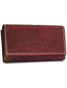 Dámská kožená peněženka Wild Tiger ZD-28-210, červená, broušená kůže