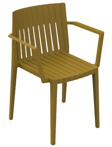 VONDOM Hořčicově žlutá plastová zahradní židle SPRITZ s područkami