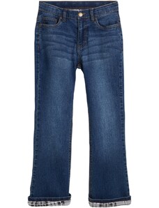 bonprix Dívčí strečové termo džíny, Bootcut Modrá