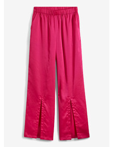 bonprix Saténové kalhoty s rozparky Pink
