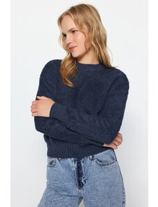 Trendyol Indigo Soft texturovaný pletený svetr