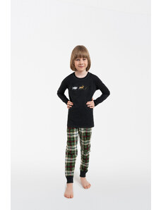 Italian Fashion Chlapecké pyžamo Seward, dlouhý rukáv, dlouhé kalhoty - tmavě melanž/potisk