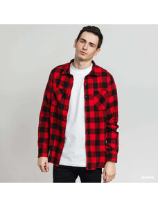 Pánská košile Urban Classics Checked Flanell Shirt Black/ Red