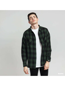 Pánská košile Urban Classics Checked Flanell Shirt Black/ Green