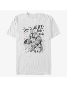 Pánské tričko Merch Star Wars: The Mandalorian - Way to My Heart Unisex T-Shirt White