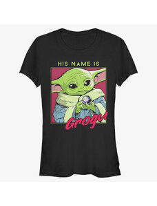 Dámské tričko Merch Star Wars: The Mandalorian - His Name is Grogu Women's T-Shirt Black