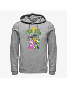 Pánská mikina Merch Hasbro Vault Power Rangers - Mighty Morphin Power Couple Unisex Hoodie Heather Grey