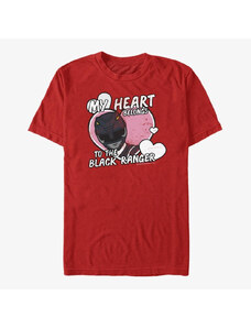Pánské tričko Merch Hasbro Vault Power Rangers - Heart Belongs to Black Ranger Unisex T-Shirt Red