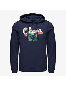 Pánská mikina Merch Disney Classics Lilo & Stitch - Rainbow Ohana Unisex Hoodie Navy Blue