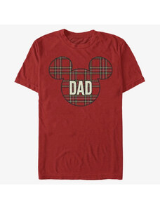 Pánské tričko Merch Disney Classics Mickey Classic - Dad Holiday Patch Unisex T-Shirt Red