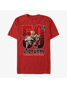 Pánské tričko Merch Marvel Avengers Classic - Groot 50th Bday Unisex T-Shirt Red