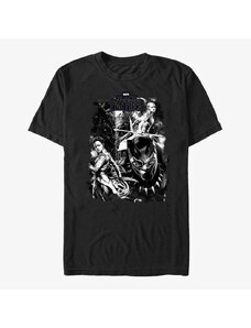 Pánské tričko Merch Marvel Black Panther: Movie - Panther In Starsz Unisex T-Shirt Black