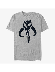 Pánské tričko Merch Star Wars: The Mandalorian - Simple Symbol Unisex T-Shirt Heather Grey