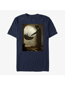 Pánské tričko Merch Star Wars: The Mandalorian - Tall Scene Unisex T-Shirt Navy Blue