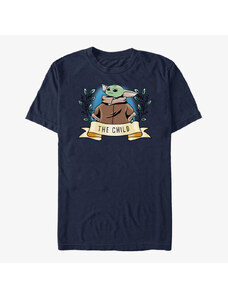 Pánské tričko Merch Star Wars: The Mandalorian - Child Banner Unisex T-Shirt Navy Blue