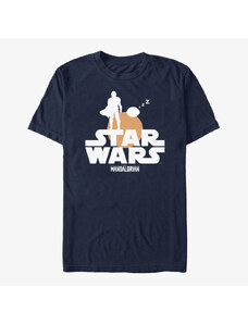 Pánské tričko Merch Star Wars: The Mandalorian - Sunset Duo Unisex T-Shirt Navy Blue