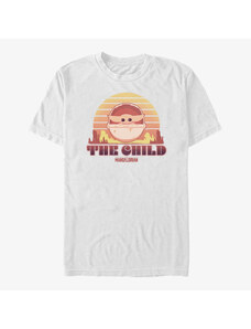 Pánské tričko Merch Star Wars: The Mandalorian - Sunset Child Unisex T-Shirt White