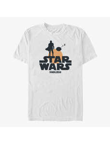 Pánské tričko Merch Star Wars: The Mandalorian - Sunset Duo Unisex T-Shirt White
