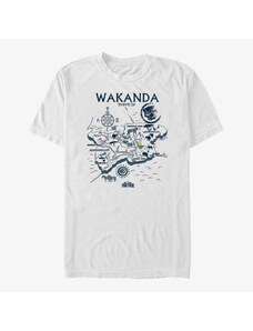Pánské tričko Merch Marvel Black Panther: Movie - Wakanda Map Unisex T-Shirt White