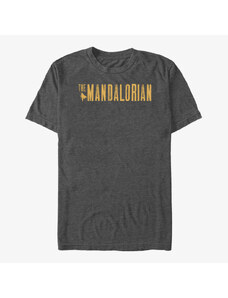 Pánské tričko Merch Star Wars: The Mandalorian - Mandalorian Simplistic Logo Unisex T-Shirt Dark Heather Grey