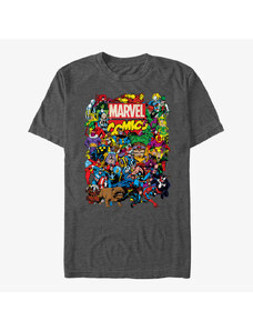 Pánské tričko Merch Marvel Avengers Classic - Entire Cast Unisex T-Shirt Dark Heather Grey