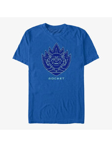 Pánské tričko Merch Marvel Guardians of the Galaxy Vol. 3 - ROCKET BADGE Unisex T-Shirt Royal Blue