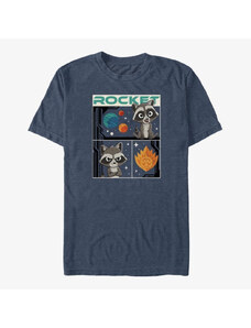 Pánské tričko Merch Marvel Guardians of the Galaxy Vol. 3 - Rocket Three Boxes Unisex T-Shirt Vintage Heather Navy