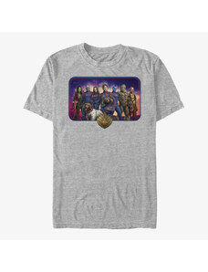 Pánské tričko Merch Marvel Guardians of the Galaxy Vol. 3 - GotGV3 BadgeV2 Groupshot Unisex T-Shirt Heather Grey