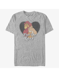 Pánské tričko Merch Disney Classics The Lion King - Feel The Love Unisex T-Shirt Heather Grey