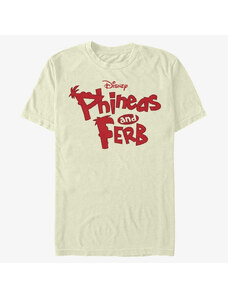 Pánské tričko Merch Disney Classics Phineas And Ferb - LOGO Unisex T-Shirt Natural