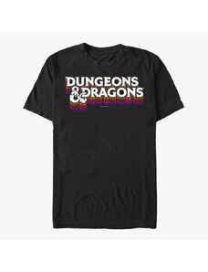 Pánské tričko Merch Dungeons & Dragons - LOGO 70's RETRO COLORS Unisex T-Shirt Black