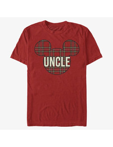 Pánské tričko Merch Disney Classics Mickey Classic - Uncle Holiday Patch Unisex T-Shirt Red