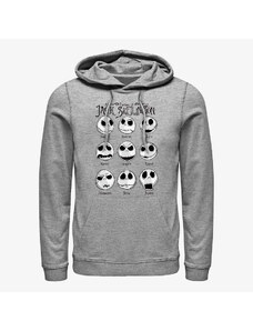 Pánská mikina Merch Disney Classics Nightmare Before Christmas - Jack Emotions Unisex Hoodie Heather Grey