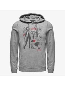 Pánská mikina Merch Disney Classics DNCA - CRUELLA FASHION SKETCHES Unisex Hoodie Heather Grey