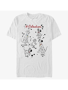 Pánské tričko Merch Disney Classics 101 Dalmatians - Puppy Names Unisex T-Shirt White