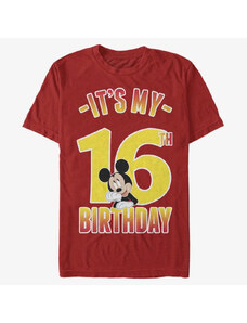 Pánské tričko Merch Disney Classics Mickey Classic - Hiya Pal 16th Birthday Unisex T-Shirt Red