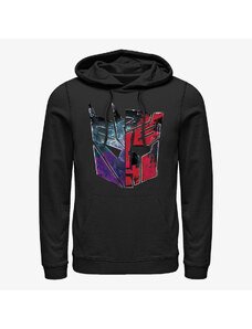 Pánská mikina Merch Hasbro Transformers - AUTOBOT DECEPTICON SPLIT LOGO Unisex Hoodie Black