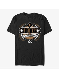 Pánské tričko Merch Dungeons & Dragons - Fighter Label Unisex T-Shirt Black
