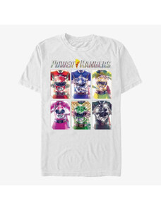 Pánské tričko Merch Hasbro Vault Power Rangers - Power Rangers Holding Helmets Unisex T-Shirt White