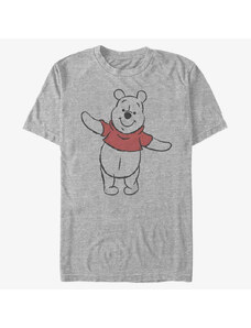 Pánské tričko Merch Disney Classics Winnie The Pooh - Basic Sketch Pooh Unisex T-Shirt Heather Grey