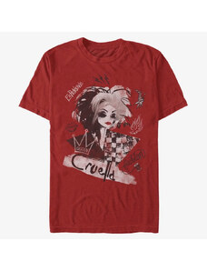 Pánské tričko Merch Disney Classics DNCA - ARTSY CRUELLA Unisex T-Shirt Red