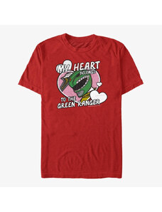 Pánské tričko Merch Hasbro Vault Power Rangers - Heart Belongs to Green Ranger Unisex T-Shirt Red