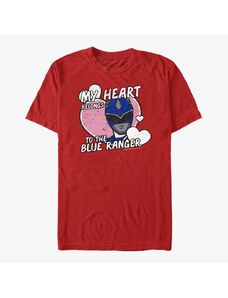 Pánské tričko Merch Hasbro Vault Power Rangers - Heart Belongs to Blue Ranger Unisex T-Shirt Red