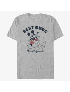 Pánské tričko Merch Disney Classics Mickey Mouse - Vintage Buds Unisex T-Shirt Heather Grey