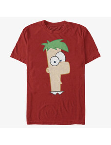 Pánské tričko Merch Disney Classics Phineas And Ferb - Large Ferb Unisex T-Shirt Red