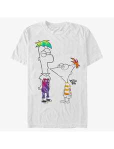 Pánské tričko Merch Disney Classics Phineas And Ferb - Boys of Tie Dye Unisex T-Shirt White