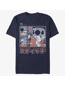 Pánské tričko Merch Disney Classics Lilo & Stitch - Stitch Kanji Unisex T-Shirt Navy Blue