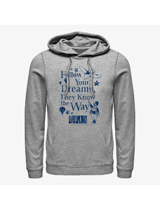 Pánská mikina Merch Disney Classics Dumbo - Follow Dreams Unisex Hoodie Heather Grey